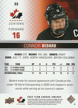 2022-23 Upper Deck Team Canada Juniors #23 Connor Bedard