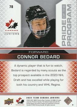 2022-23 Upper Deck Team Canada Juniors #78 Connor Bedard